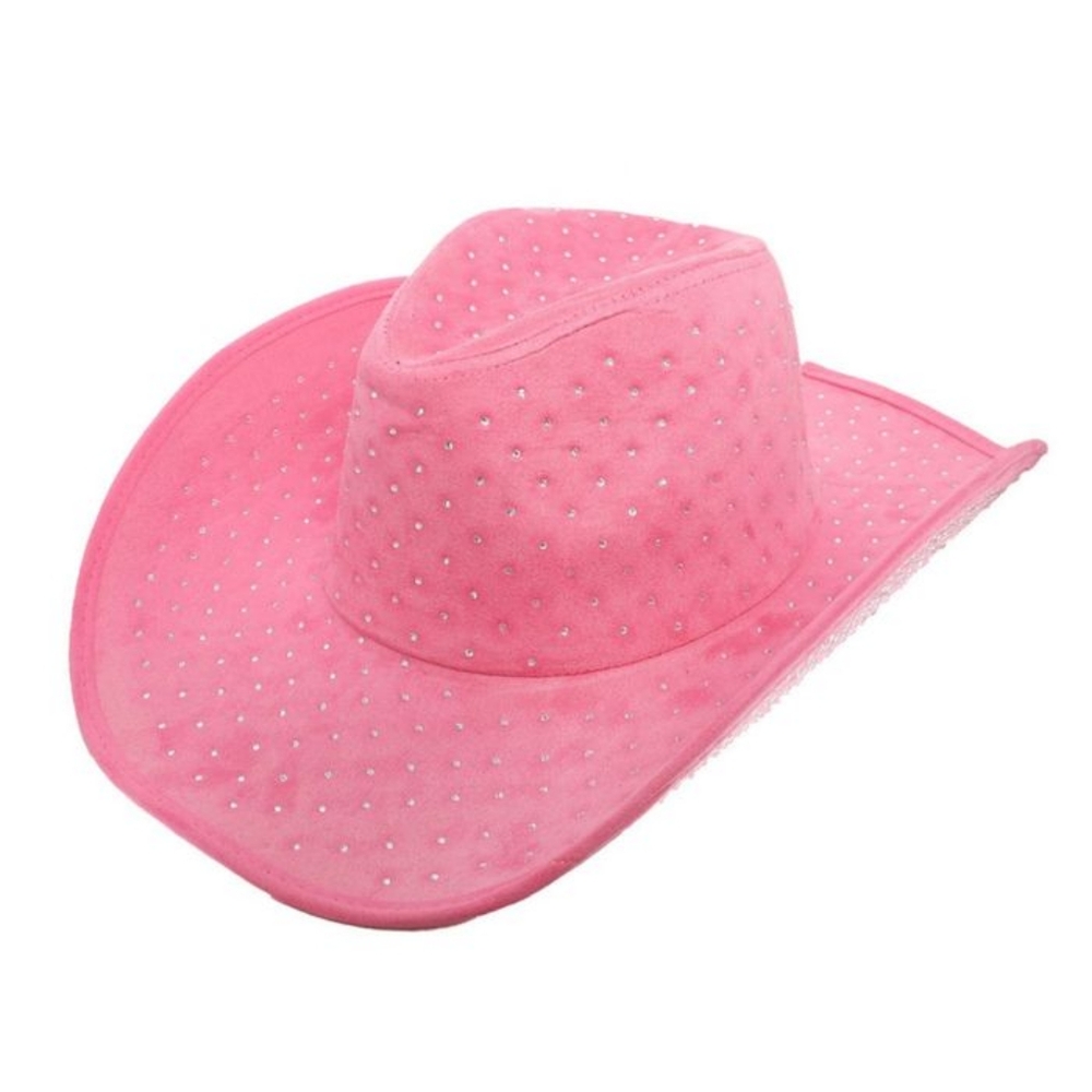 Cowboy Hat Pink Rhinestone Cowgirl Fashion Hat - Picture 3 of 4
